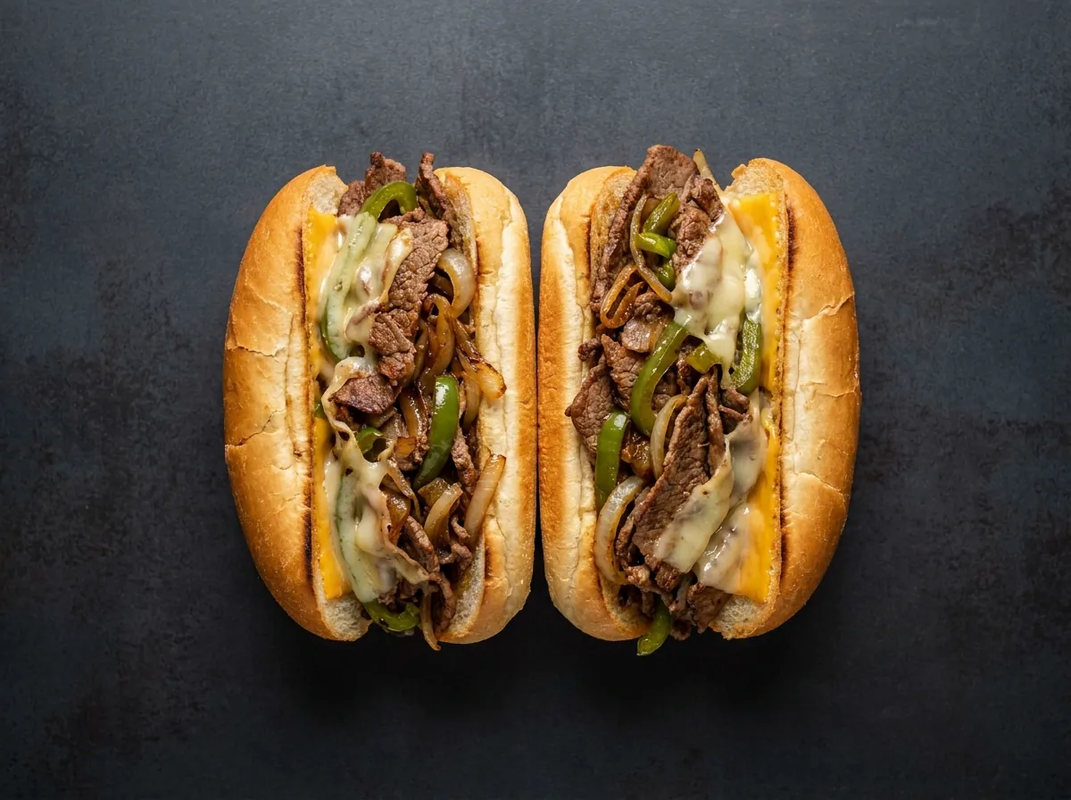 A halal Philly cheese steak sub from Chicago Pizza and Pasta in Irving, Texas