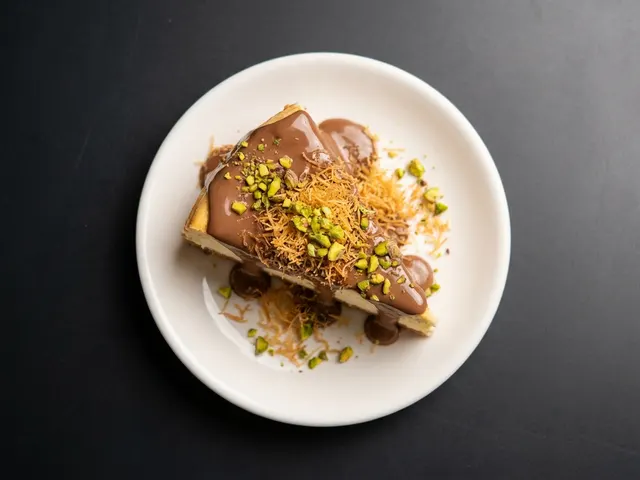 Dubai Chocolate Cheesecake from Chicago Pizza and Pasta in Irving, Texas