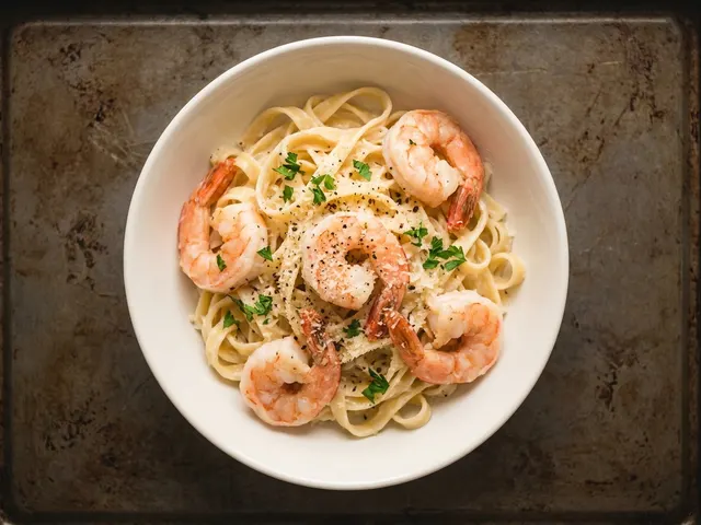 Shrimp Fettuccine Alfredo from Chicago Pizza and Pasta in Irving, Texas